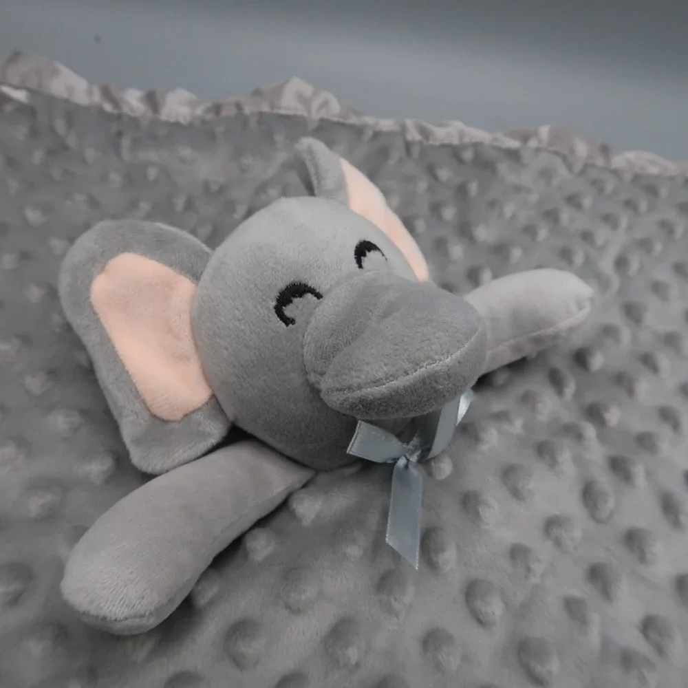 Pro Goleem Gray Elephant & Pink‎ Mouse Carters Lot Lovey Security Blanket Silky